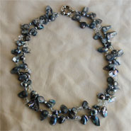 Double Strands Baroque Necklace (Gray)