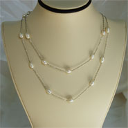 Tin Cup Necklace (White, 36")