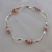 tin cup bracelet (lavender, rhodium bar)