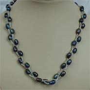 Twisted Triple Strand Necklace (Peacock)