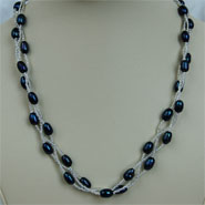 Twisted Triple Strand Necklace (Navy Blue)