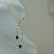 tin cup bracelet (white & black)