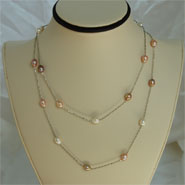 Tin Cup Necklace (Multi-Color, 36")