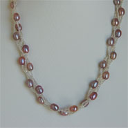 Twisted Triple Strand Necklace (Pink)
