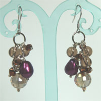 Purple rice pearl earring
