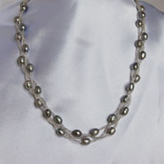 Twisted Triple Strand Necklace (Silver Gray)