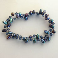 pearls & crystals (black)