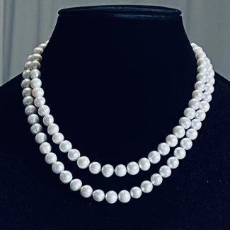 9-10 mm, 18-20", Double Strand, white