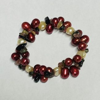 dark red pearls & jasper