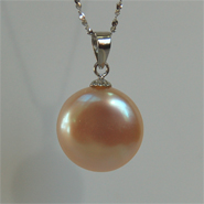 coin pearl pendant (Peach)