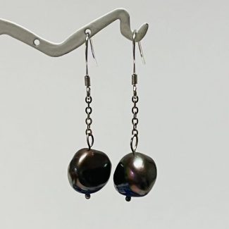 SINGLE DROP (Black, BAROQUE PEARL)