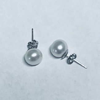 6 mm AAA round pearl, sterling silver