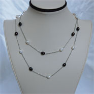 Tin Cup Necklace (Black & White)