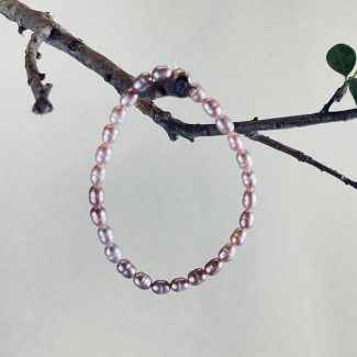 CHILDREN - 4mm 5-5.5inch cultured pink rice pearl bracelet