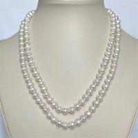 7mm double strand necklace w/sterling silver clasp